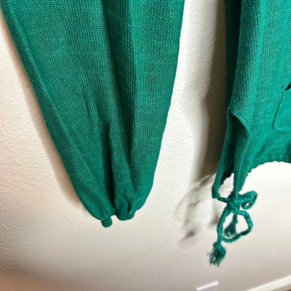 Free People Teal Green Lightweight Drawstring Hoodie‎ Size XS Pullover Sweater